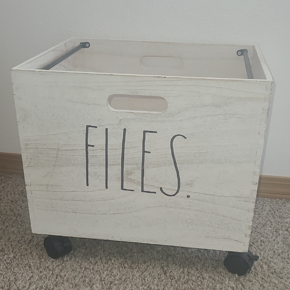 Rae Dunn White File Organizer on Wheels - Picture 1 of 8
